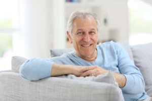 a man is pleased with his independent living for seniors in arlington, tx