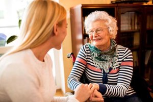 a woman benefits from memory care services in victoria