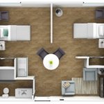 Morada Quintessence -Floor Plans - Mariposa Two Bedroom _ One Bathroom 435