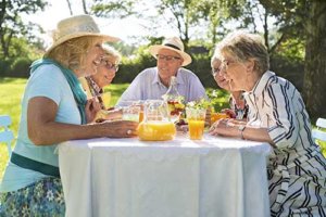 Senior people enjoying their Dining