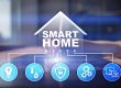 smart home digital interface on virtual screen internet and automation technology concept